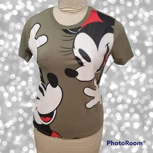Disney Mickey Mouse T-shirt Olive Green Size XS
